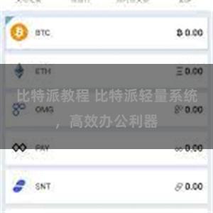 比特派教程 比特派轻量系统，高效办公利器