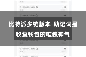 比特派多链版本  助记词是收复钱包的唯独神气